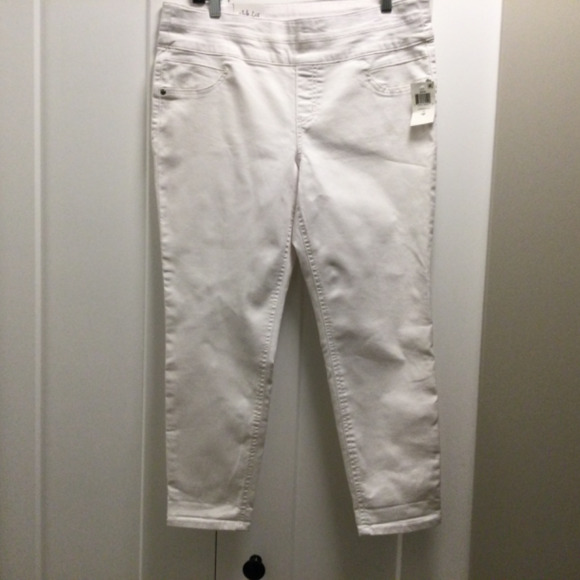 NWT Ladies White Cotton/Polyester Ankle Pant For Petites - Picture 6 of 12